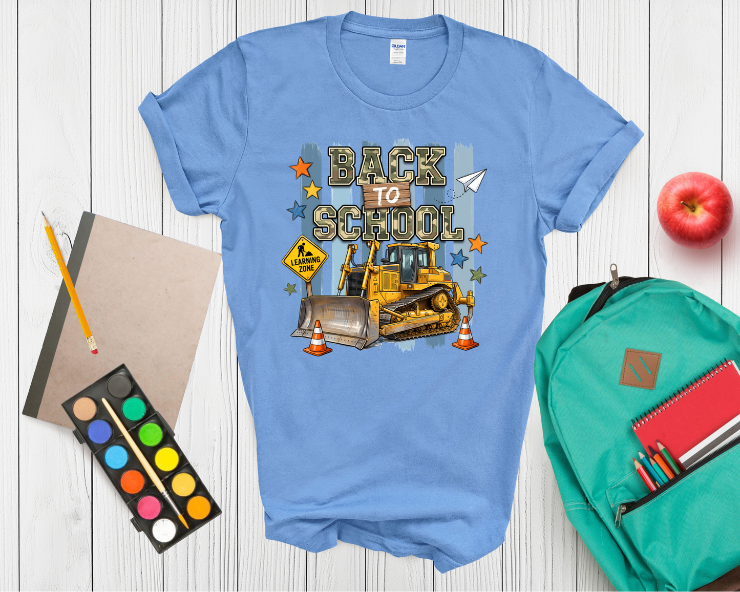 Back to School Construction Truck Shirt | Bulldozer School T Shirt for Kids | First Day of School Tee