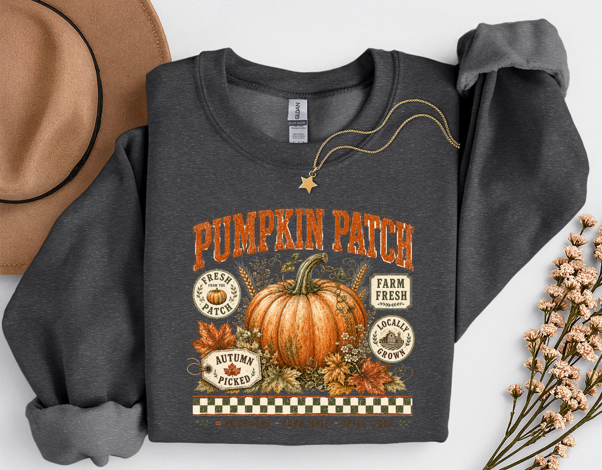 Pumpkin Patch Crewneck Sweatshirt | Vintage Fall Pumpkin Sweatshirt | Cozy Autumn Shirt