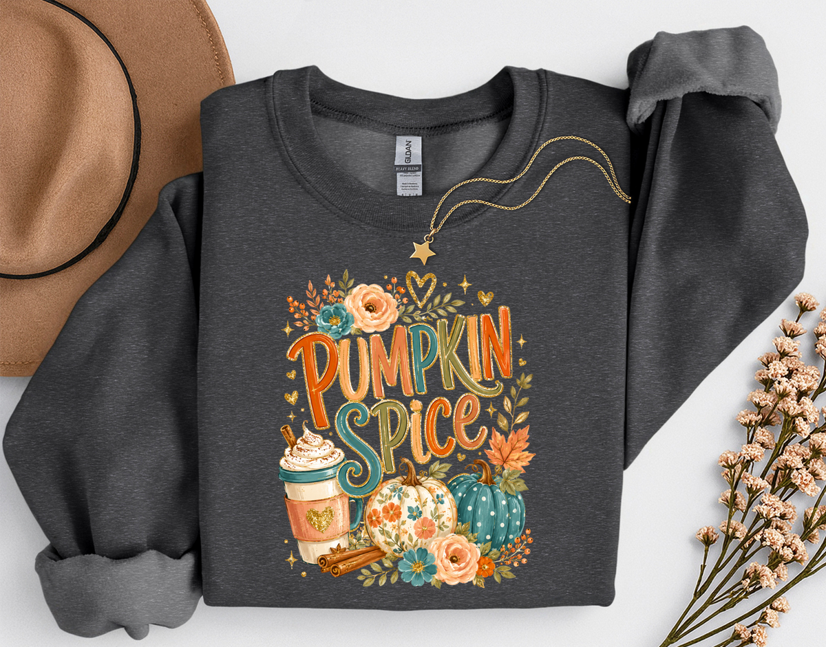 Pumpkin Spice Fall Crewneck Sweatshirt | Cozy Autumn Pumpkin Coffee Shirt