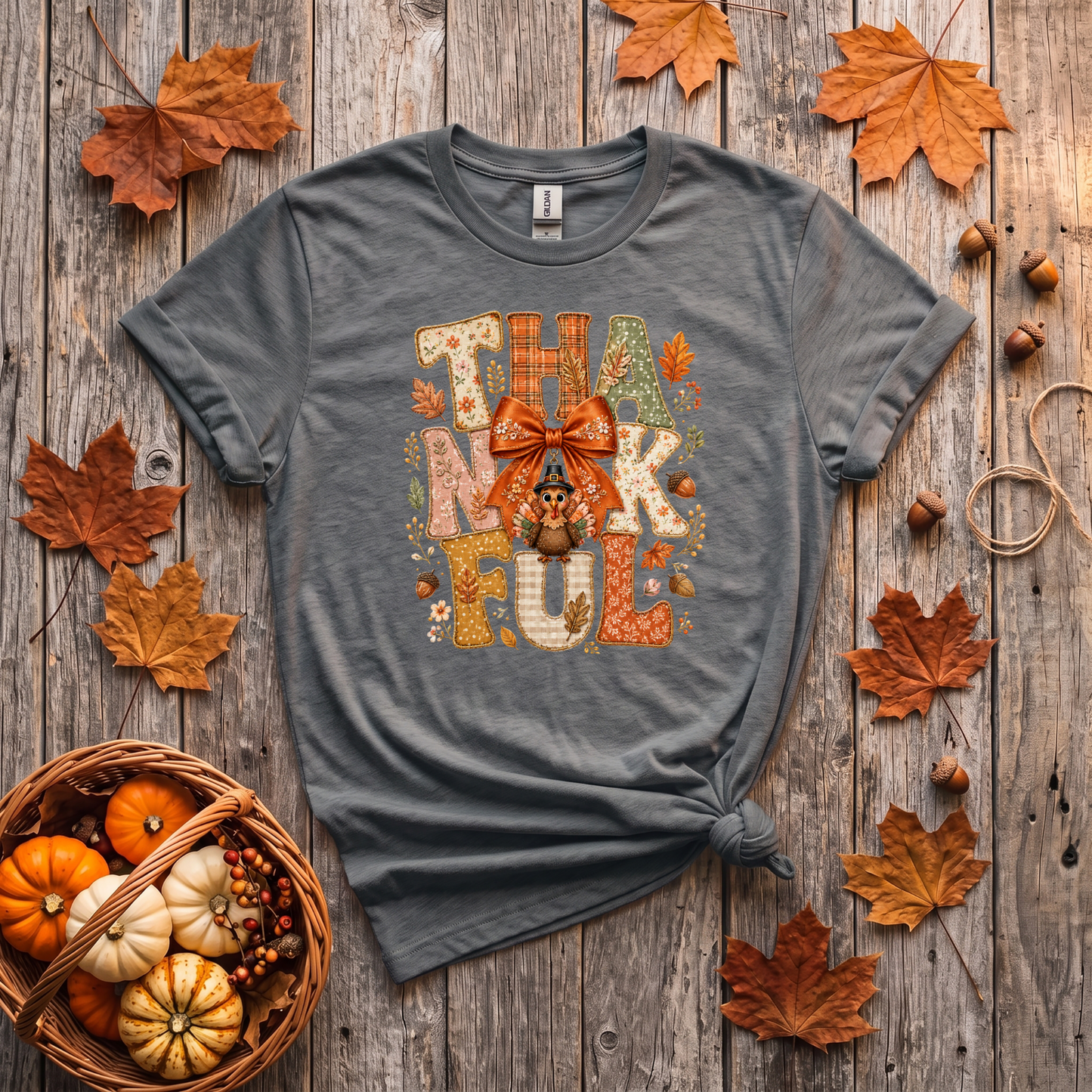 Thankful Turkey Fall Crewneck Sweatshirt | Cute Thanksgiving Shirt | Cozy Autumn Graphic Sweatshirt