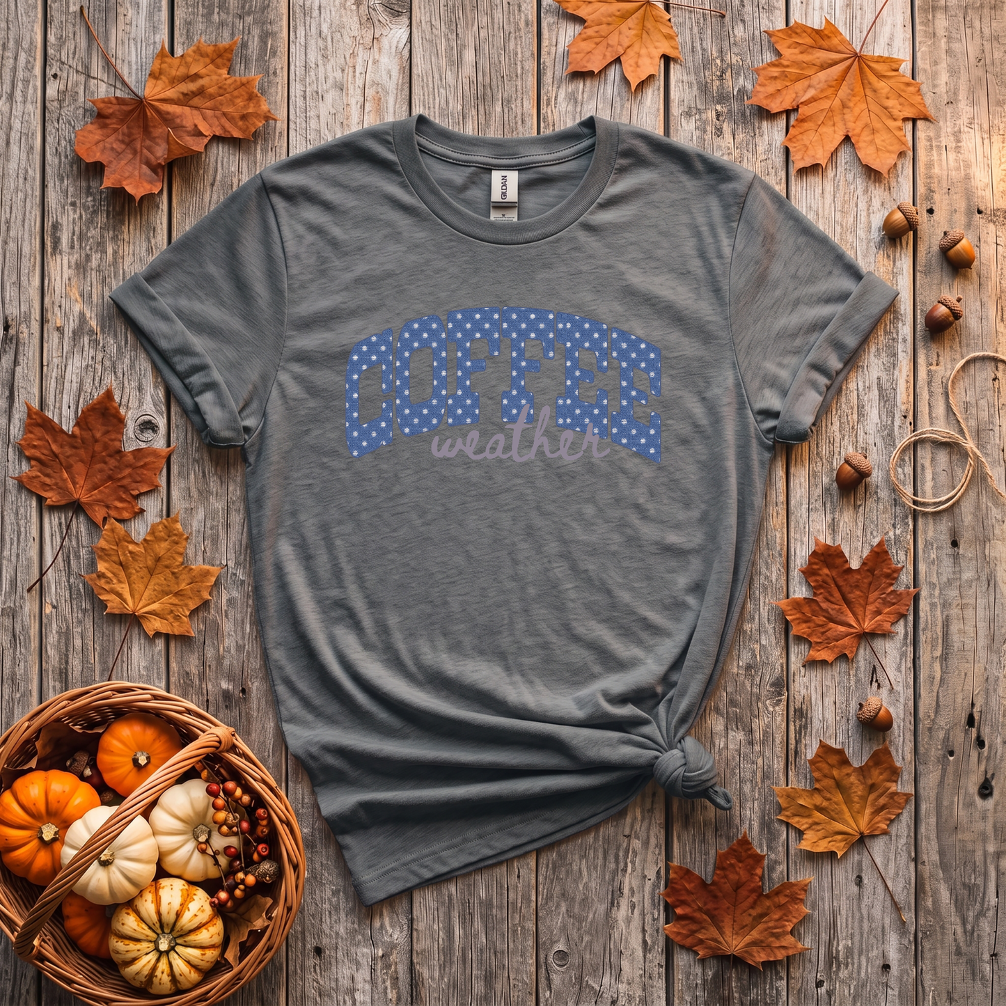 Coffee Weather Crewneck Sweatshirt | Cozy Coffee Lover Fall Sweatshirt | Polka Dot Coffee Shirt