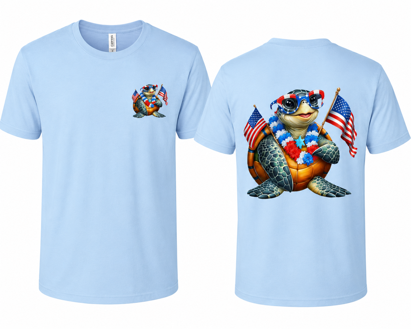 Patriotic Sea Turtle Shirt | American Flag Coastal T-Shirt |