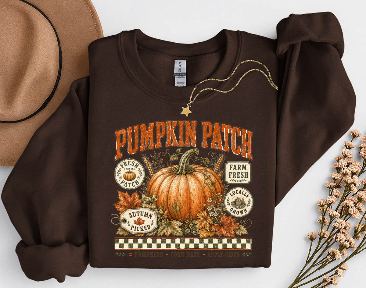 Pumpkin Patch Crewneck Sweatshirt | Vintage Fall Pumpkin Sweatshirt | Cozy Autumn Shirt