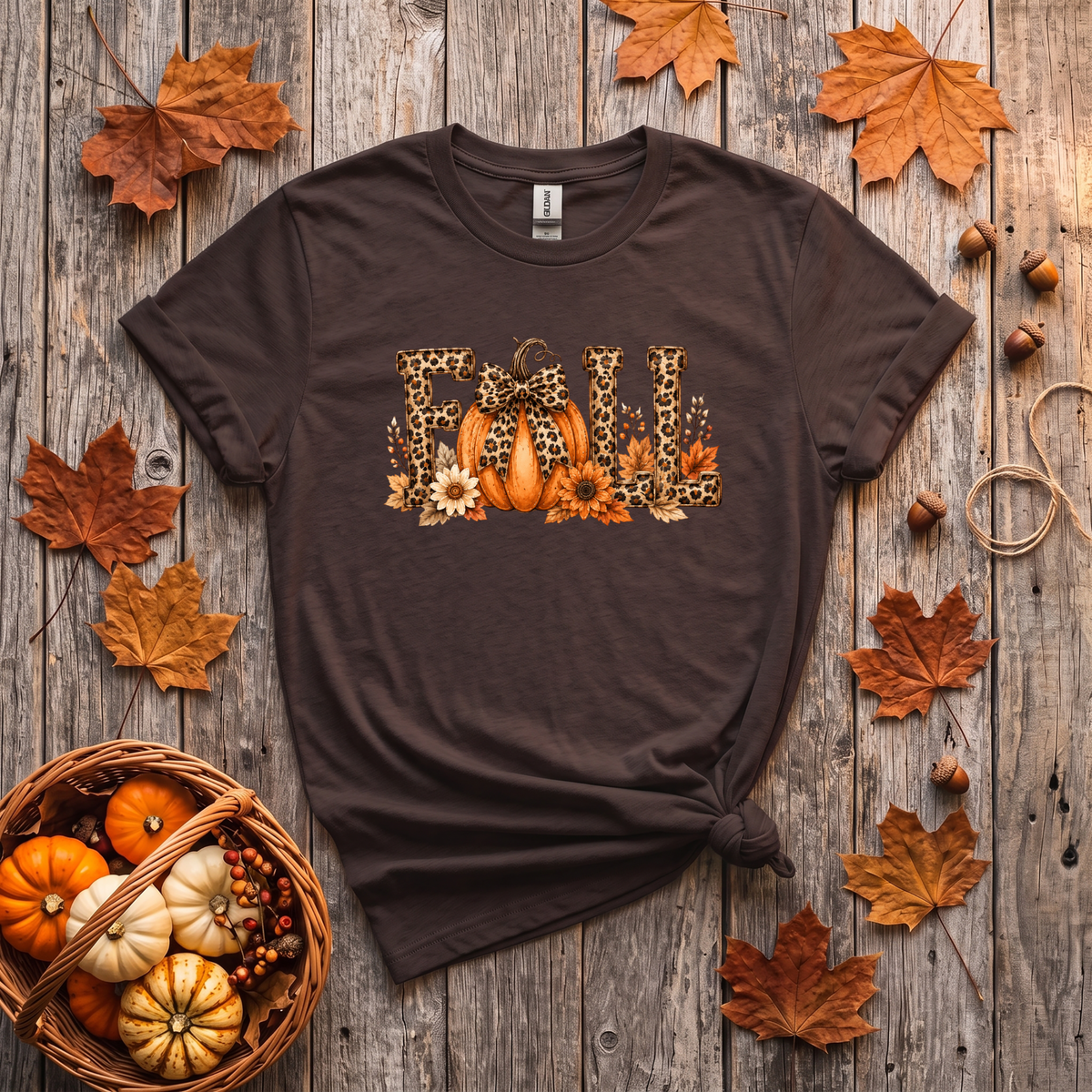 Leopard Fall Pumpkin Crewneck Sweatshirt | Cute Animal Print Autumn Sweatshirt