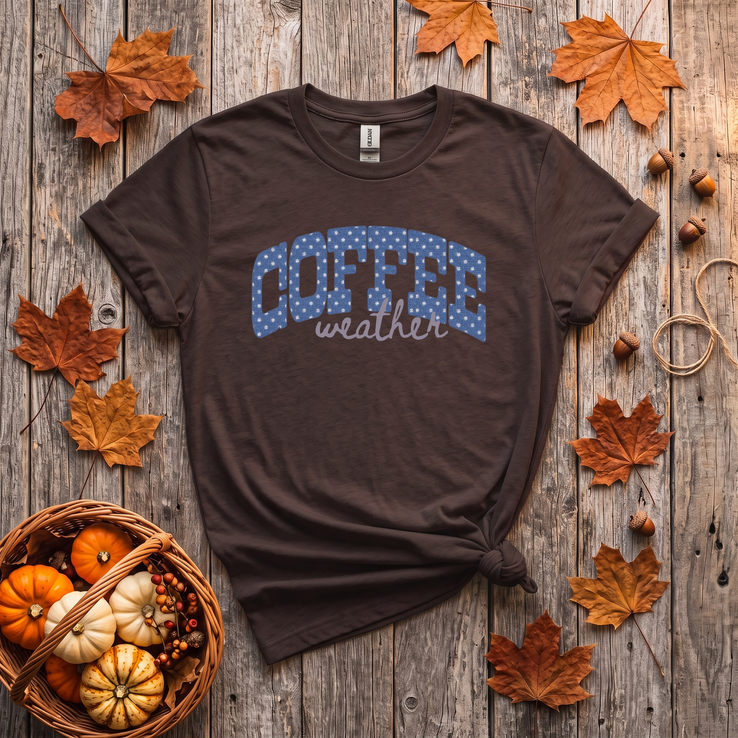 Coffee Weather Crewneck Sweatshirt | Cozy Coffee Lover Fall Sweatshirt | Polka Dot Coffee Shirt