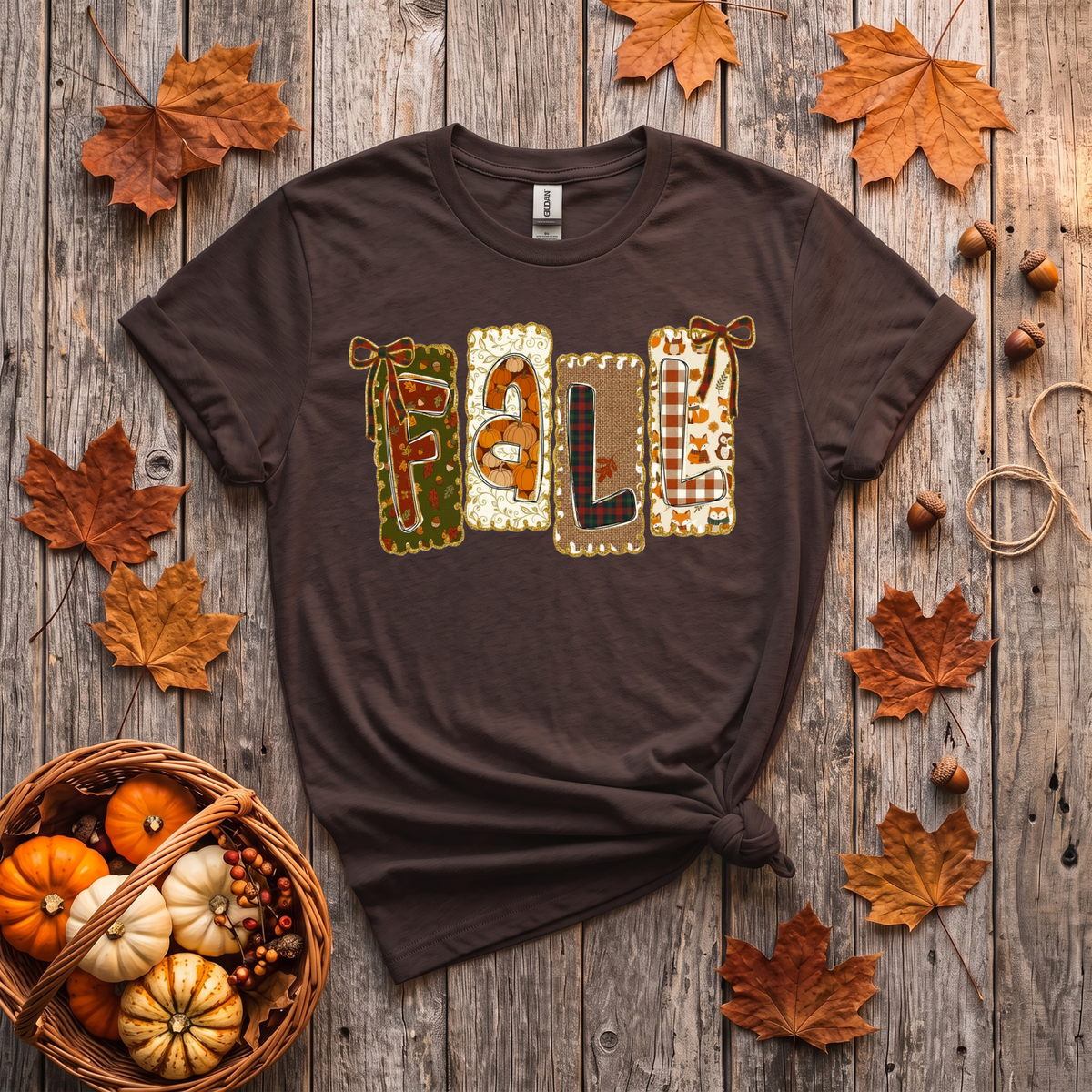 Patchwork Fall Crewneck Sweatshirt | Cozy Autumn Graphic Sweatshirt | Cute Fall Shirt