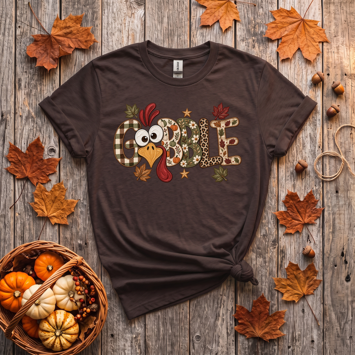 Gobble Turkey Thanksgiving T-Shirt or Sweatshirt | Cute Fall Graphic Apparel