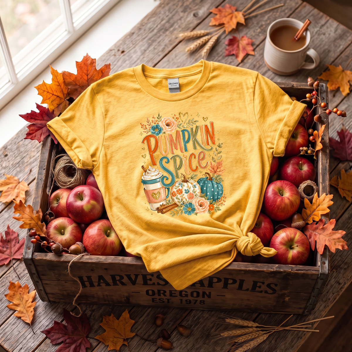 Pumpkin Spice Fall Crewneck Sweatshirt | Cozy Autumn Pumpkin Coffee Shirt