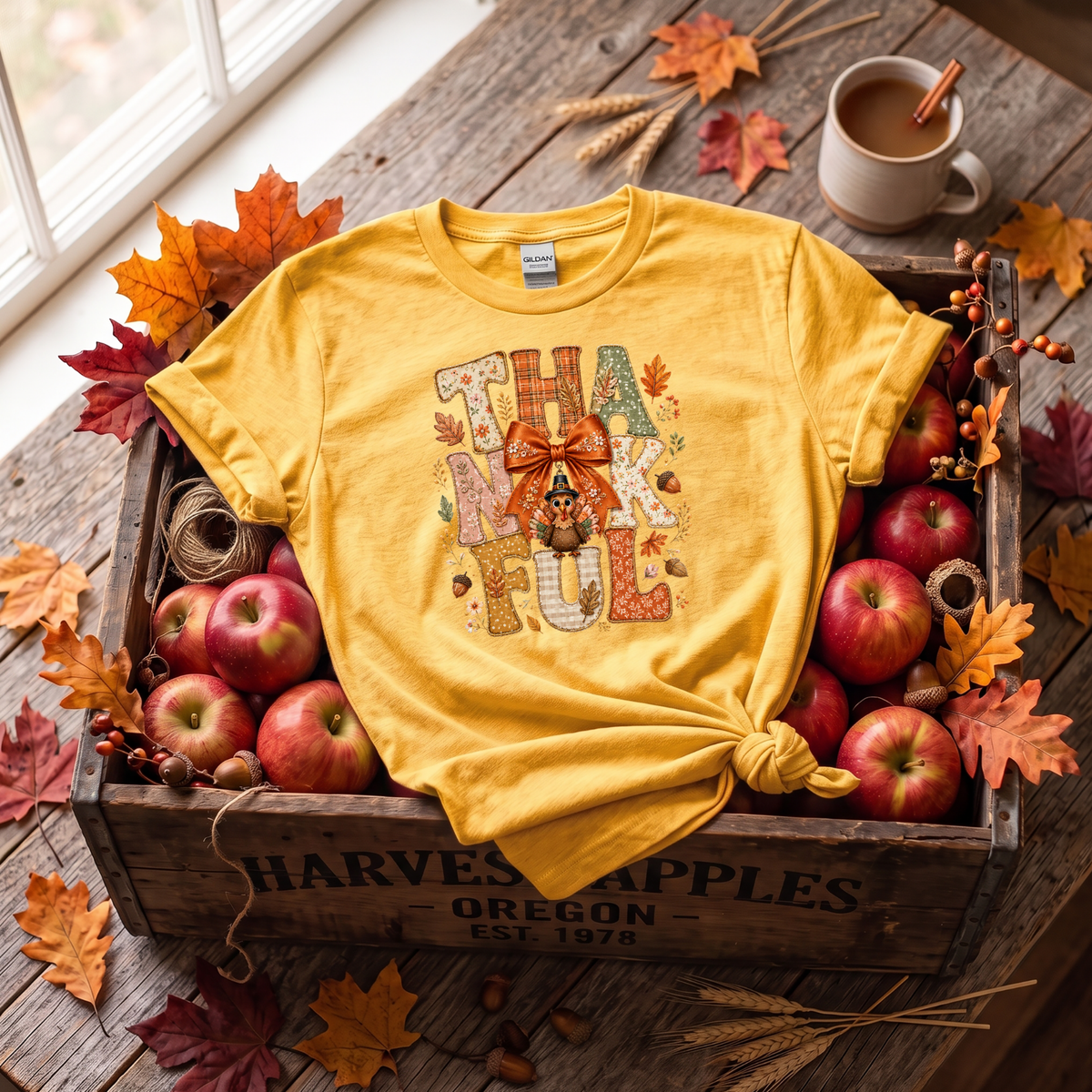 Thankful Turkey Fall Crewneck Sweatshirt | Cute Thanksgiving Shirt | Cozy Autumn Graphic Sweatshirt