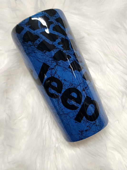Jeep tumbler, blue Jeep tumbler, tire tread tumbler, Jeep lover gift, custom Jeep cup, off road tumbler, insulated tumbler, stainless steel travel cup, Jeep accessory, camping tumbler, trail riding gift, Jeep owner gift, adventure drinkware, handmade tumbler, Jeep club gift, road trip cup, custom travel tumbler, Jeep lifestyle tumbler, rugged drinkware, blue insulated cup.