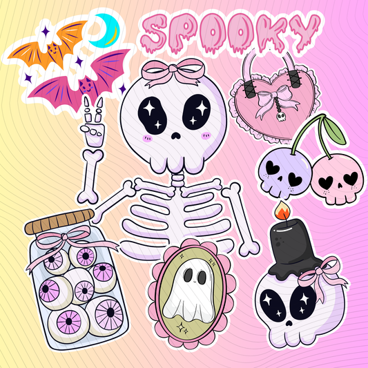 Cute Girly Pop Halloween Sticker Pack (Digital Download)