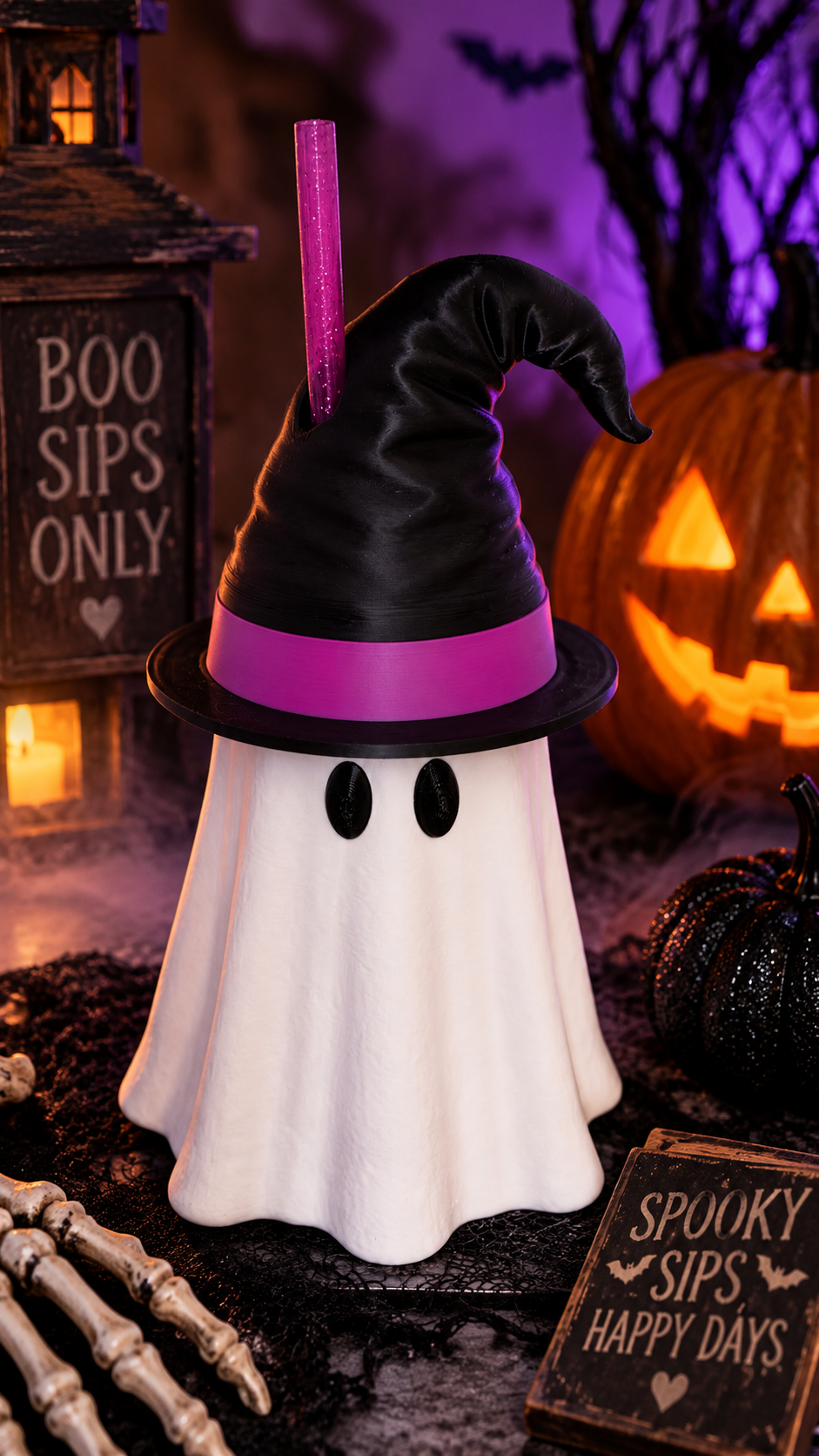 3D Printed Witch Ghost 12oz Soda Can Holder | Halloween Cup Holder