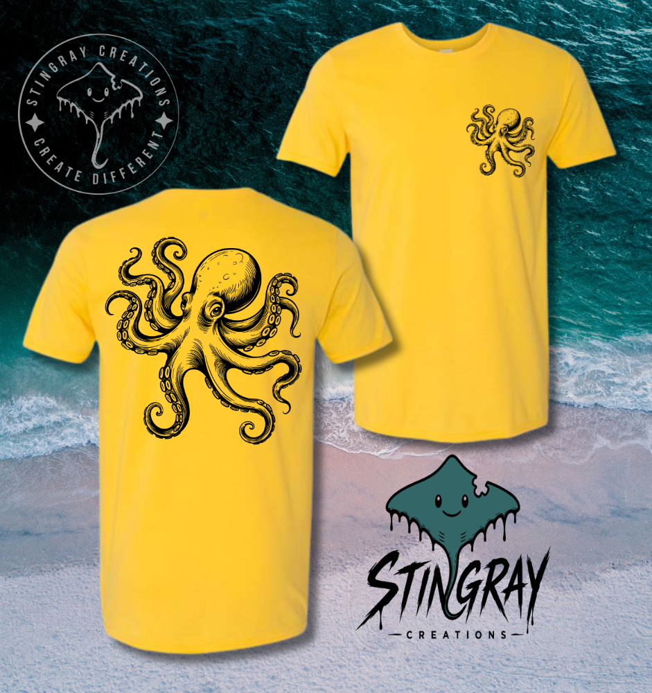 vintage inspired octopus graphic tee