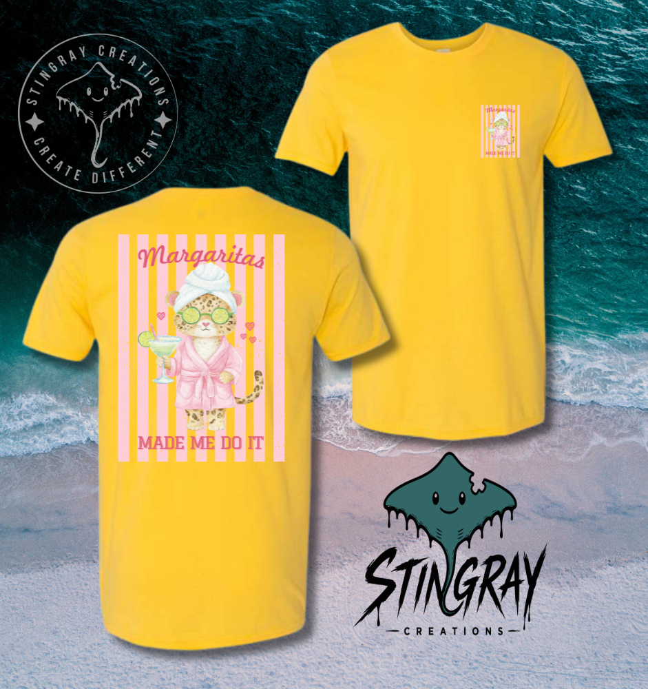 Funny Margarita Shirt | Cute Leopard Graphic Tee | Summer Vacation Beach Boutique Shirt