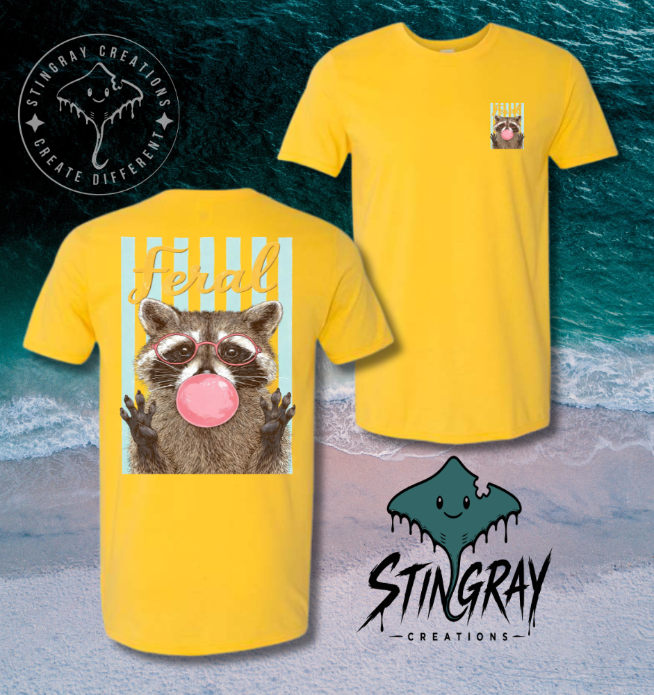 Funny Raccoon Shirt | Feral Graphic Tee | Cute Trash Panda Summer T Shirt