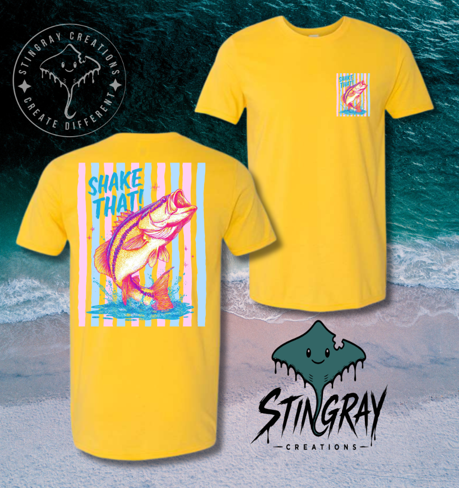 Funny Bass Fishing Shirt | Retro Fish Graphic Tee | Cute Fishing Shirt