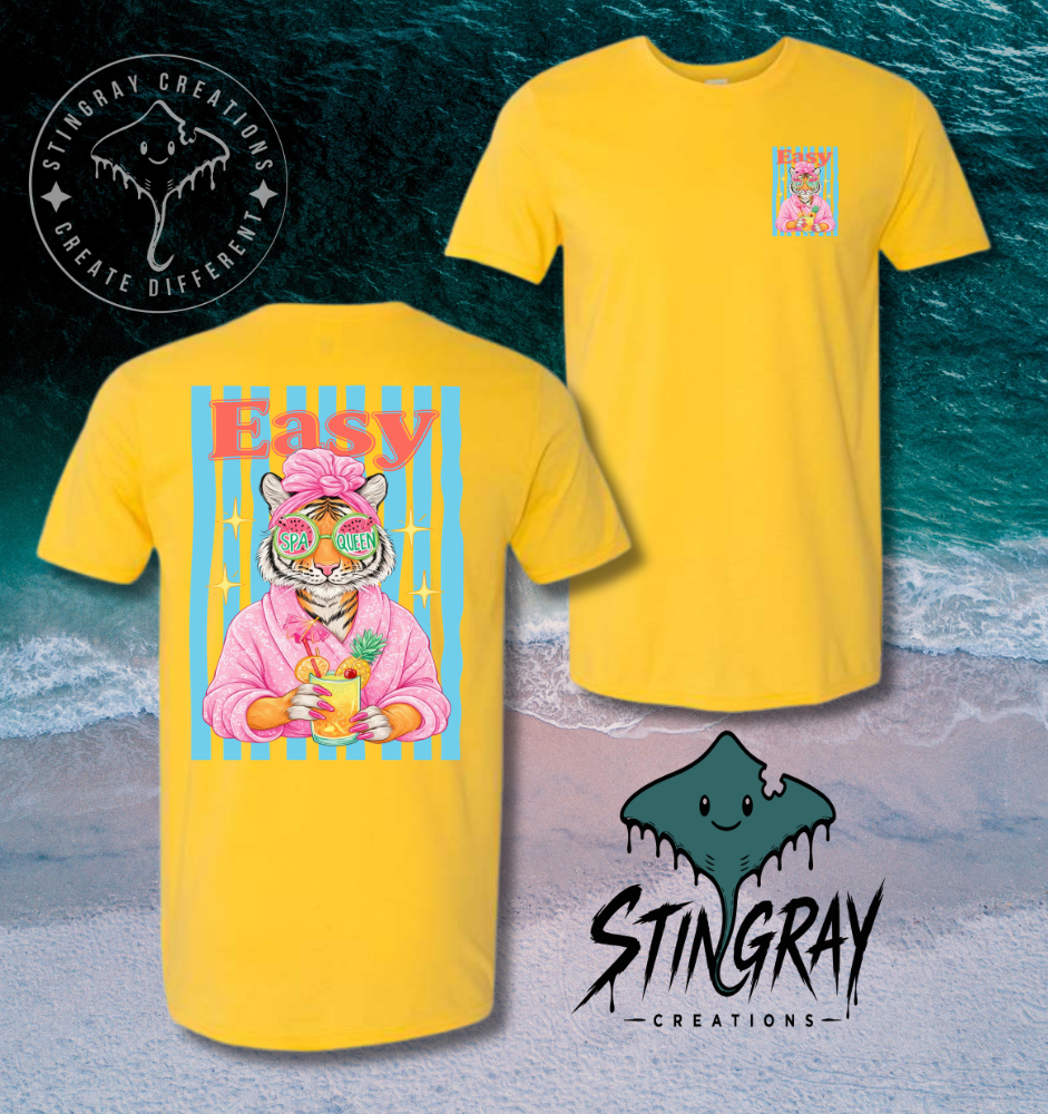 Spa Queen Tiger Shirt | Funny Retro Animal Graphic Tee | Cute Summer Shirt