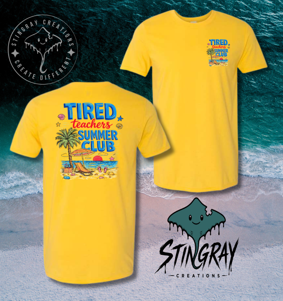 Tired Teachers Summer Club Shirt | Funny Teacher Summer Vacation Tee