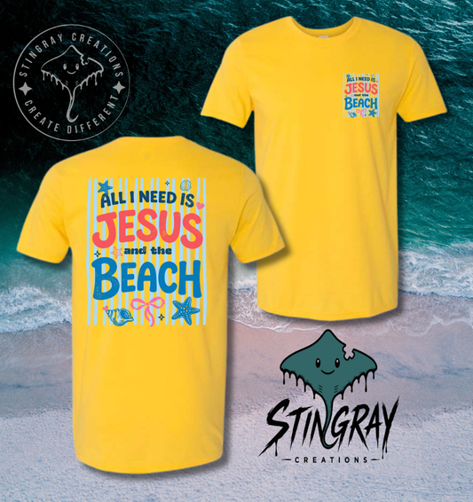 Jesus and the Beach Shirt | Christian Beach Graphic Tee | Faith Summer Shirt