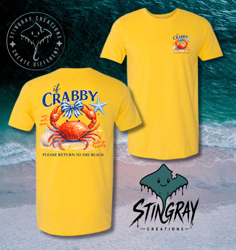 Funny Crab Beach Shirt | Coastal Graphic Tee | Cute Summer Beach Vacation T Shirt