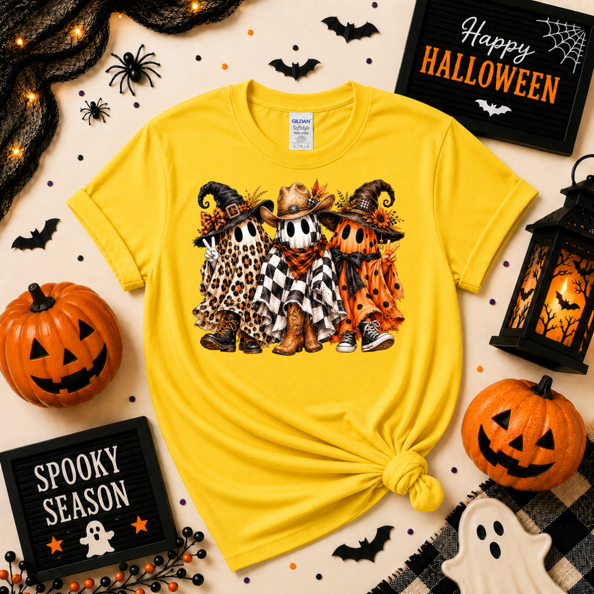 Spooky Ghost Besties Halloween Shirt | Western Ghost T-Shirt or Sweatshirt