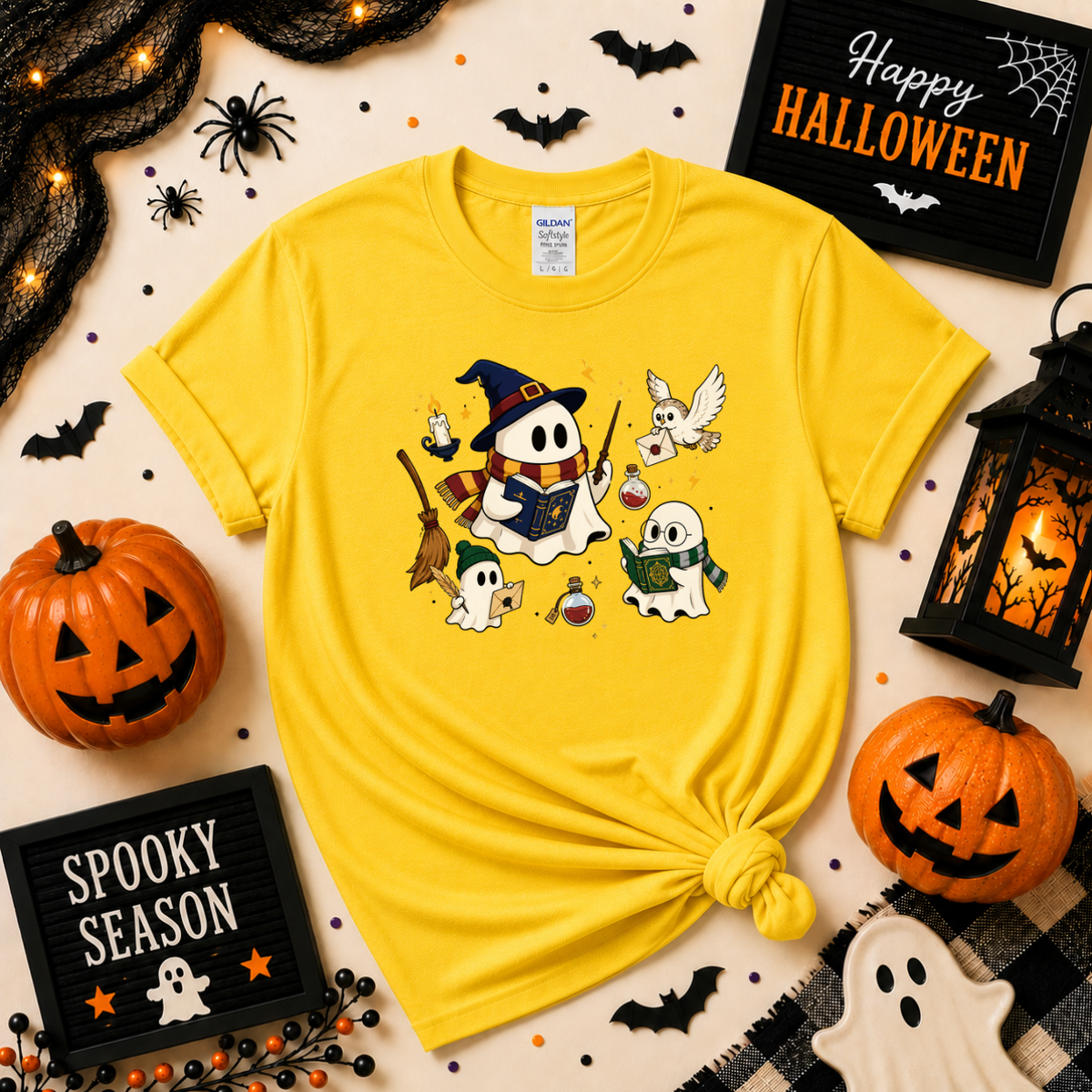 Magic Ghost Readers Halloween Sweatshirt | Cute Wizard Ghost T-Shirt