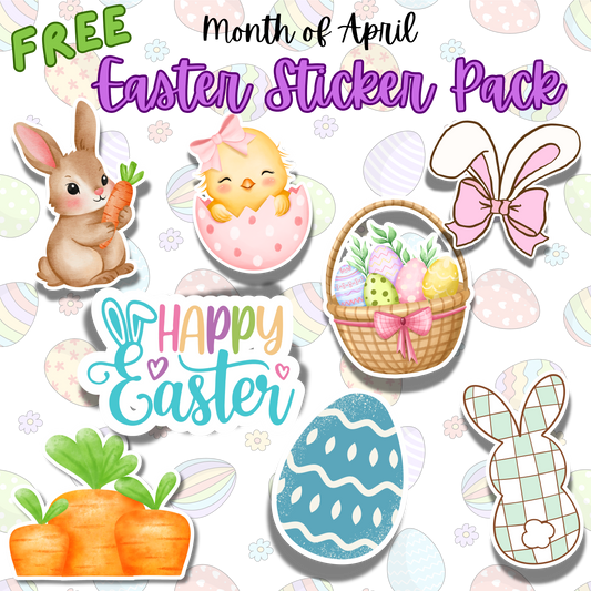 FREE APRIL Easter Bunny (Digital Sticker Pack)