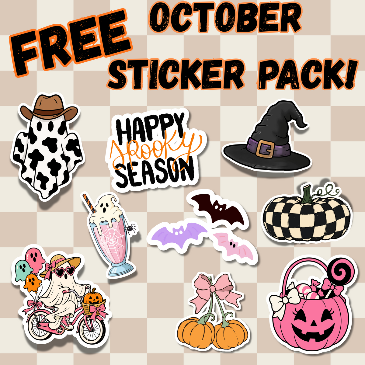 Free October Digital Sticker Pack | Cute Halloween Stickers