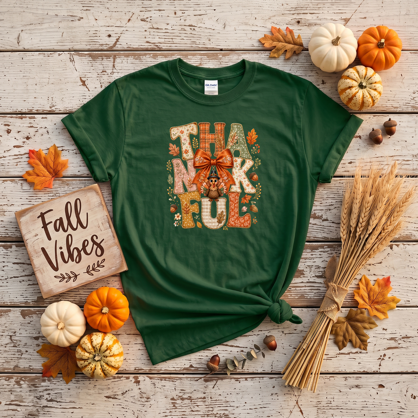 Thankful Turkey Fall Crewneck Sweatshirt | Cute Thanksgiving Shirt | Cozy Autumn Graphic Sweatshirt