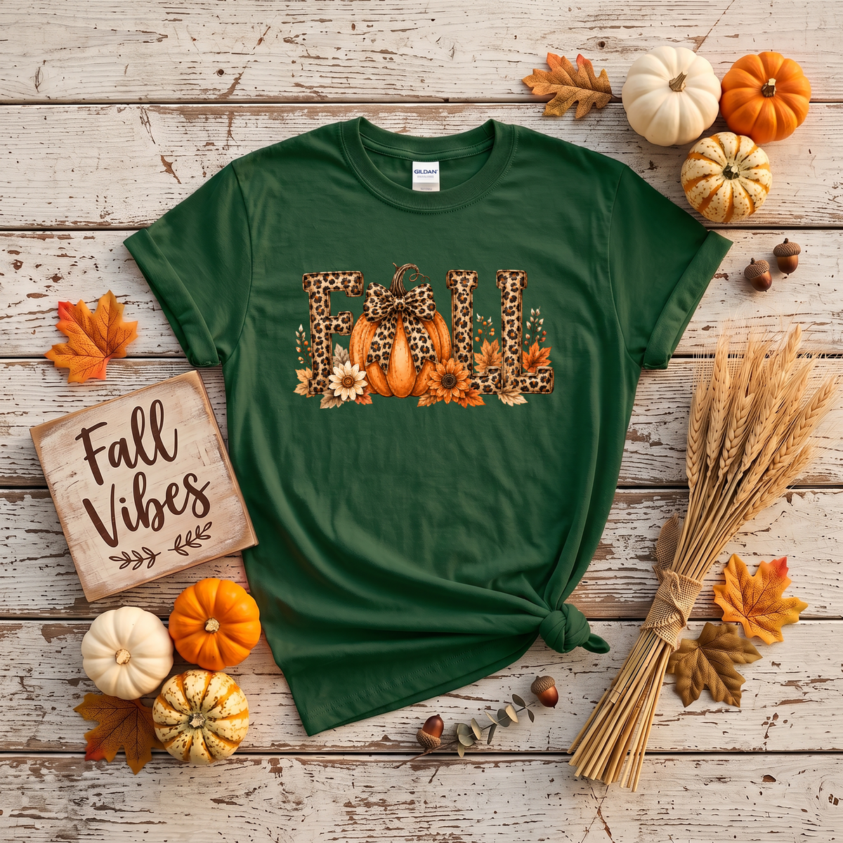 Leopard Fall Pumpkin Crewneck Sweatshirt | Cute Animal Print Autumn Sweatshirt