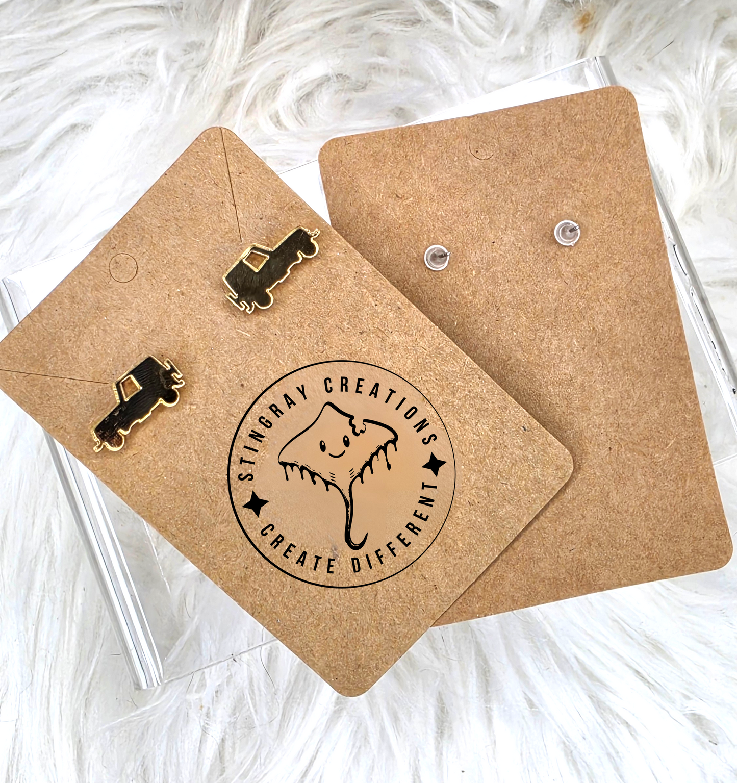 Gold Mirror Jeep Stud Earrings | Jeep Lover Earrings | Off Road Jewelry Gift for Women