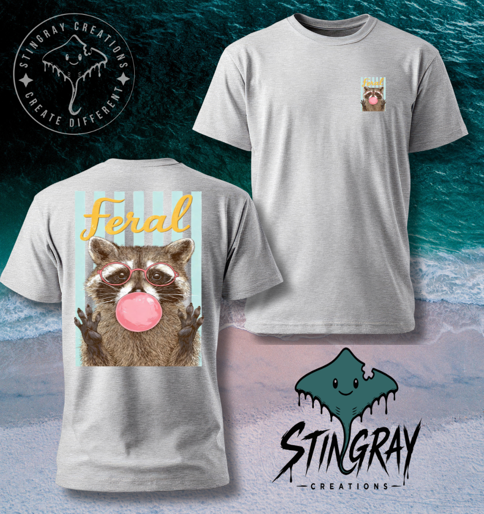 Funny Raccoon Shirt | Feral Graphic Tee | Cute Trash Panda Summer T Shirt