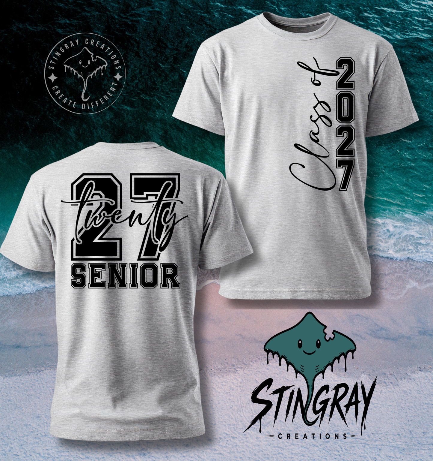 Twenty Seven Senior 2027 T Shirt & Crewneck Sweatshirt | Class of 2027 Apparel