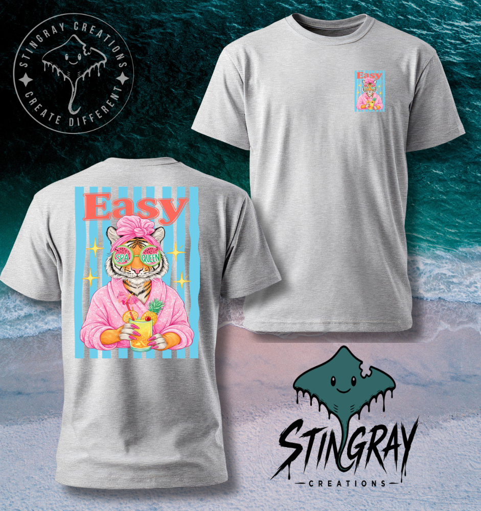 Spa Queen Tiger Shirt | Funny Retro Animal Graphic Tee | Cute Summer Shirt