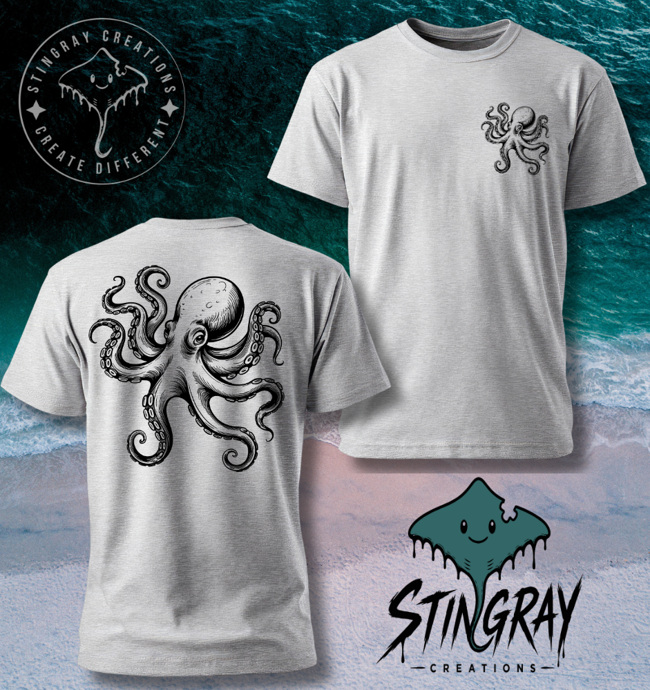 vintage inspired octopus graphic tee