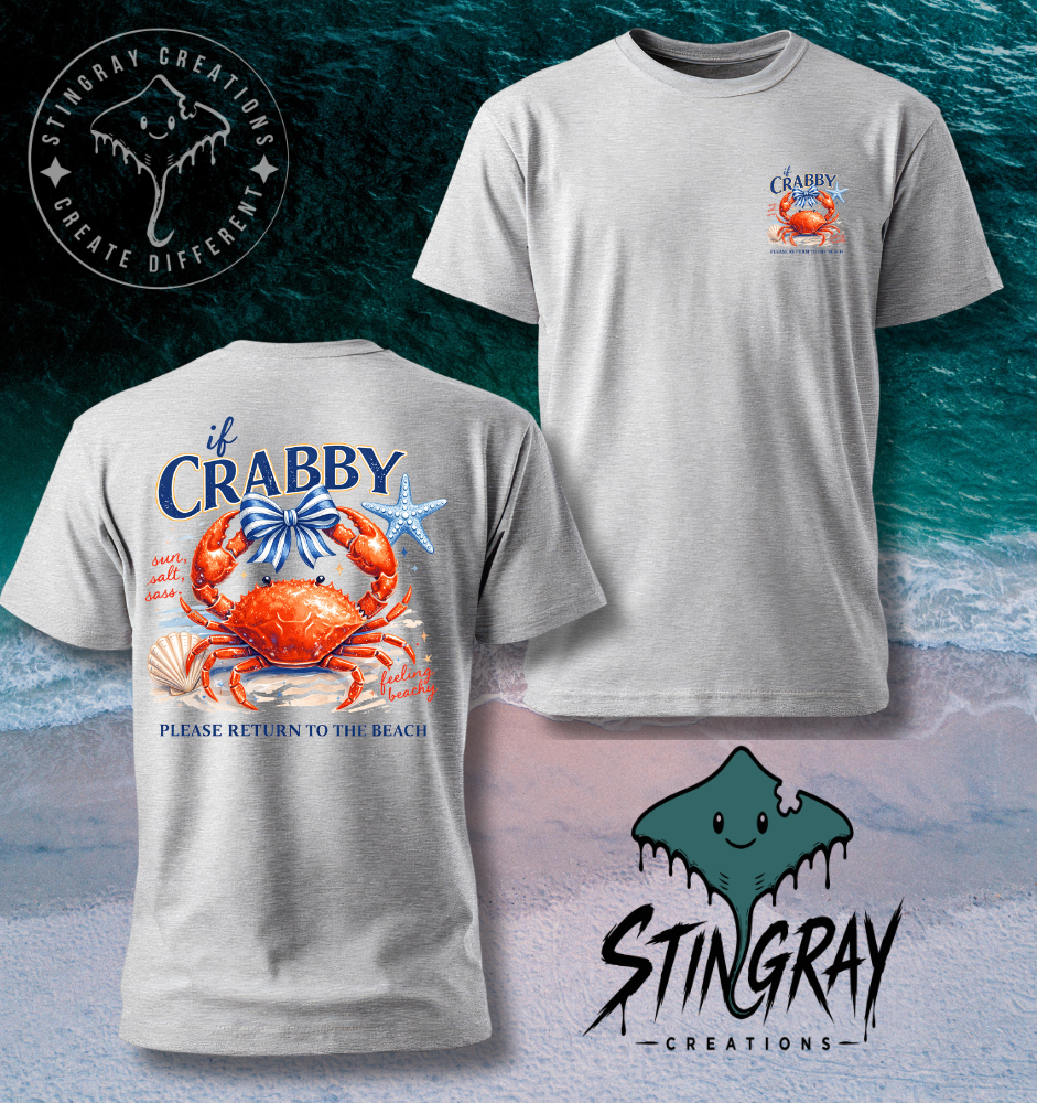 Funny Crab Beach Shirt | Coastal Graphic Tee | Cute Summer Beach Vacation T Shirt