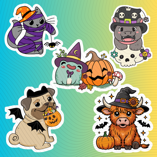 Small Halloween Animals Digital Sticker Pack