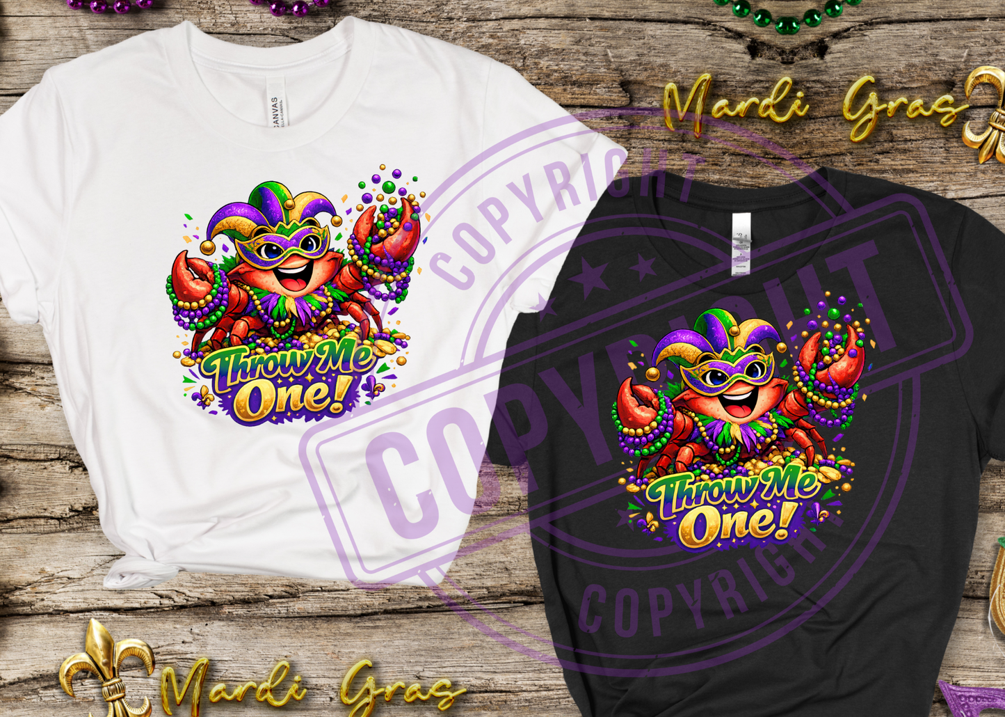 Throw Me One! Mardi Gras Crab Tee 💜💚💛