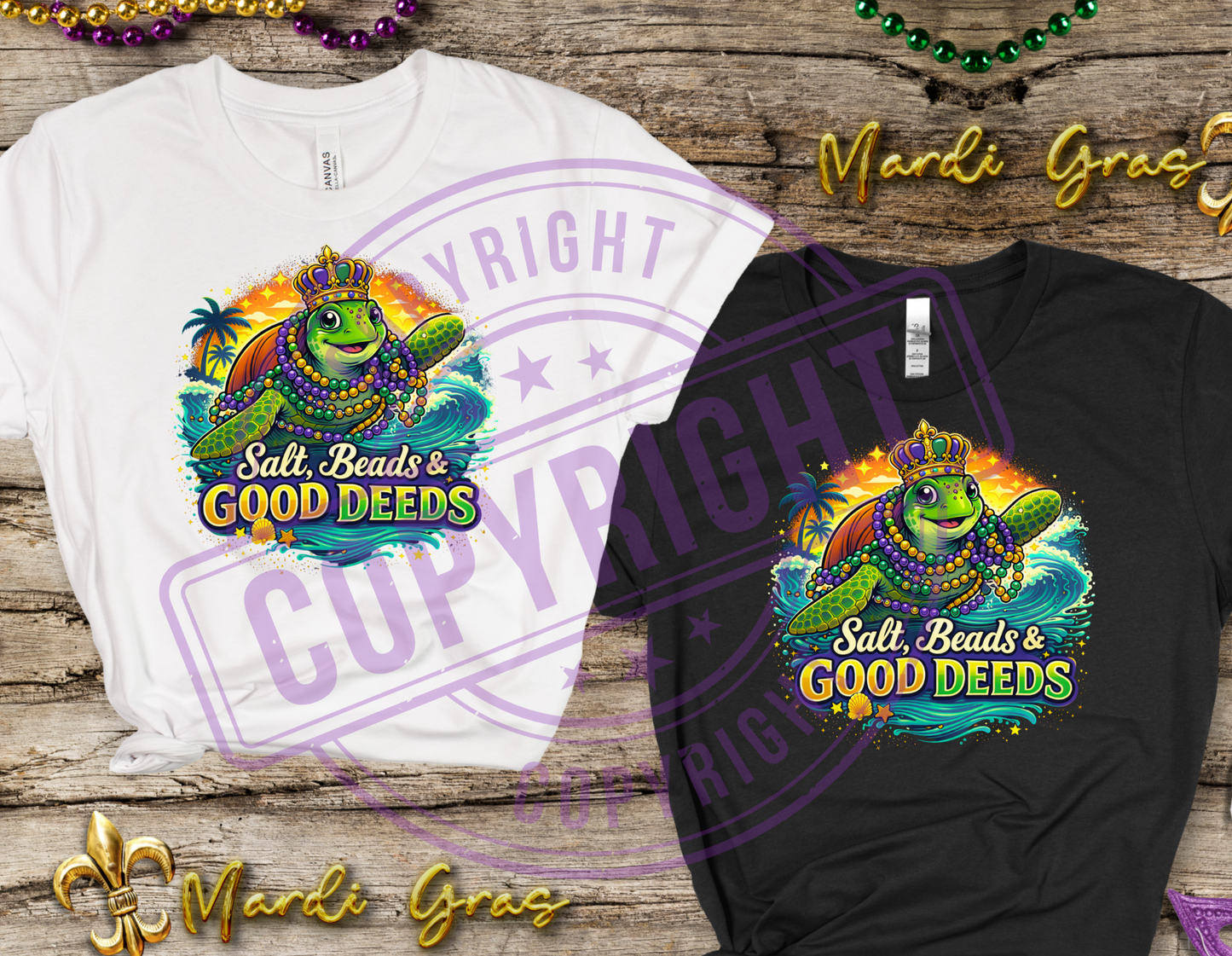 Salt, Beads & Good Deeds Tee 💜💚💛