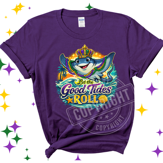 Let the Good Tides Roll Tee 💜🌊