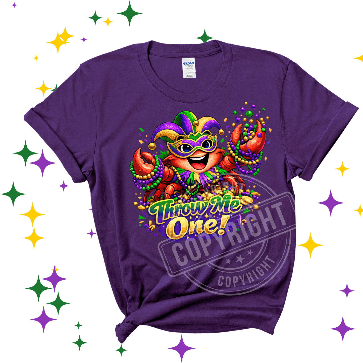Throw Me One! Mardi Gras Crab Tee 💜💚💛