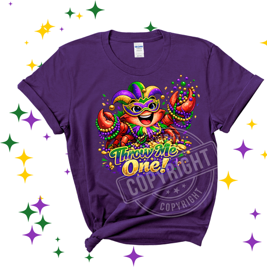 Throw Me One! Mardi Gras Crab Tee 💜💚💛