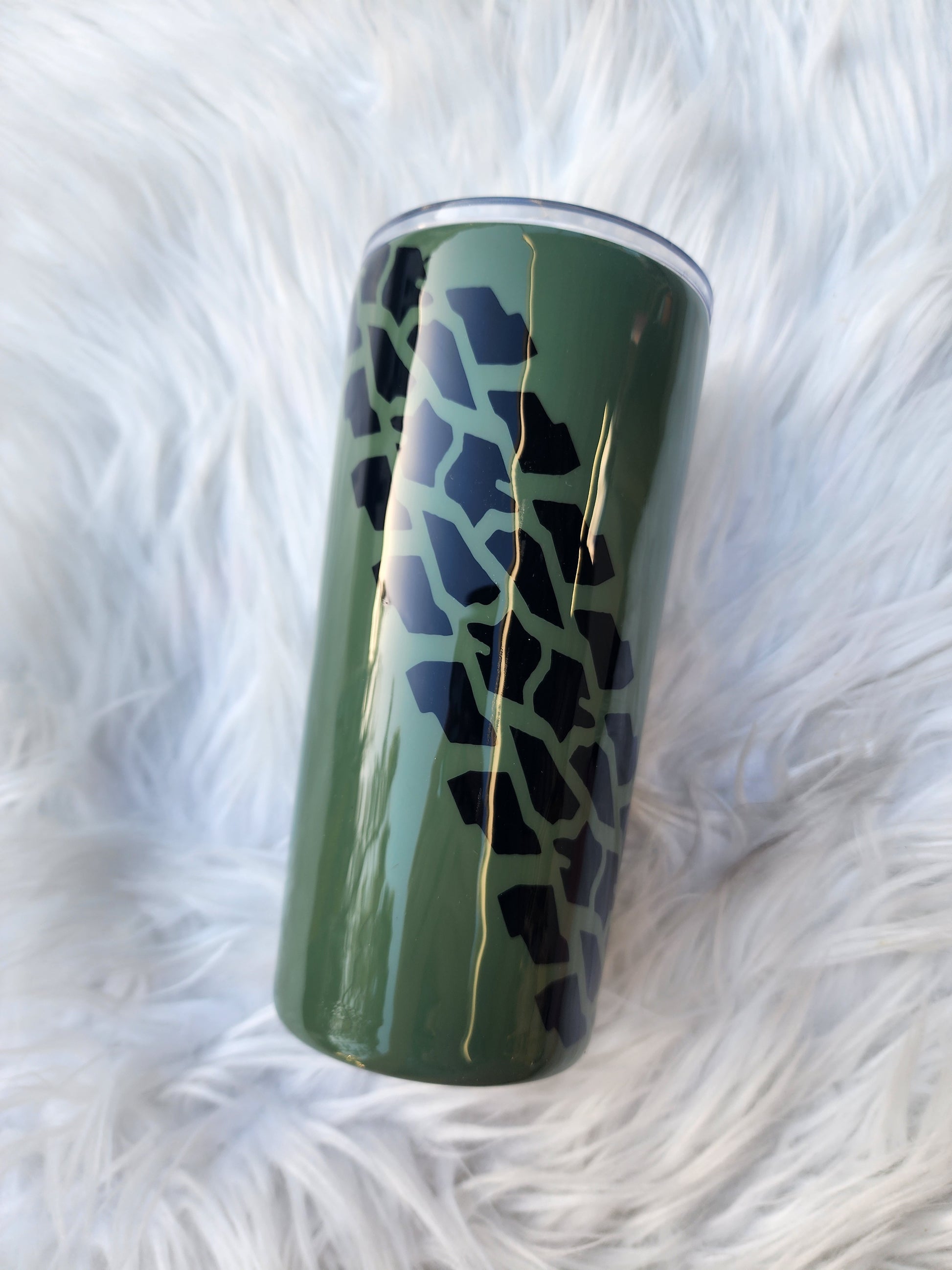 Army green epoxy tumbler for Jeep lovers
