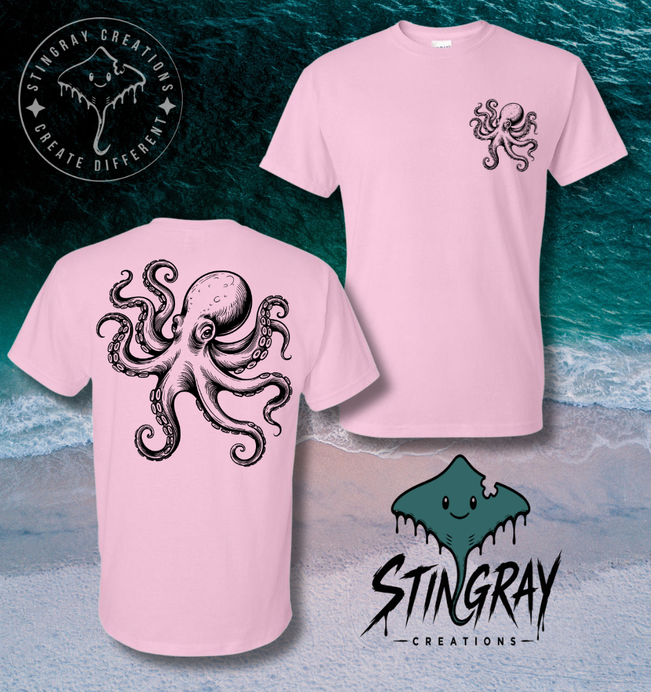 vintage inspired octopus graphic tee