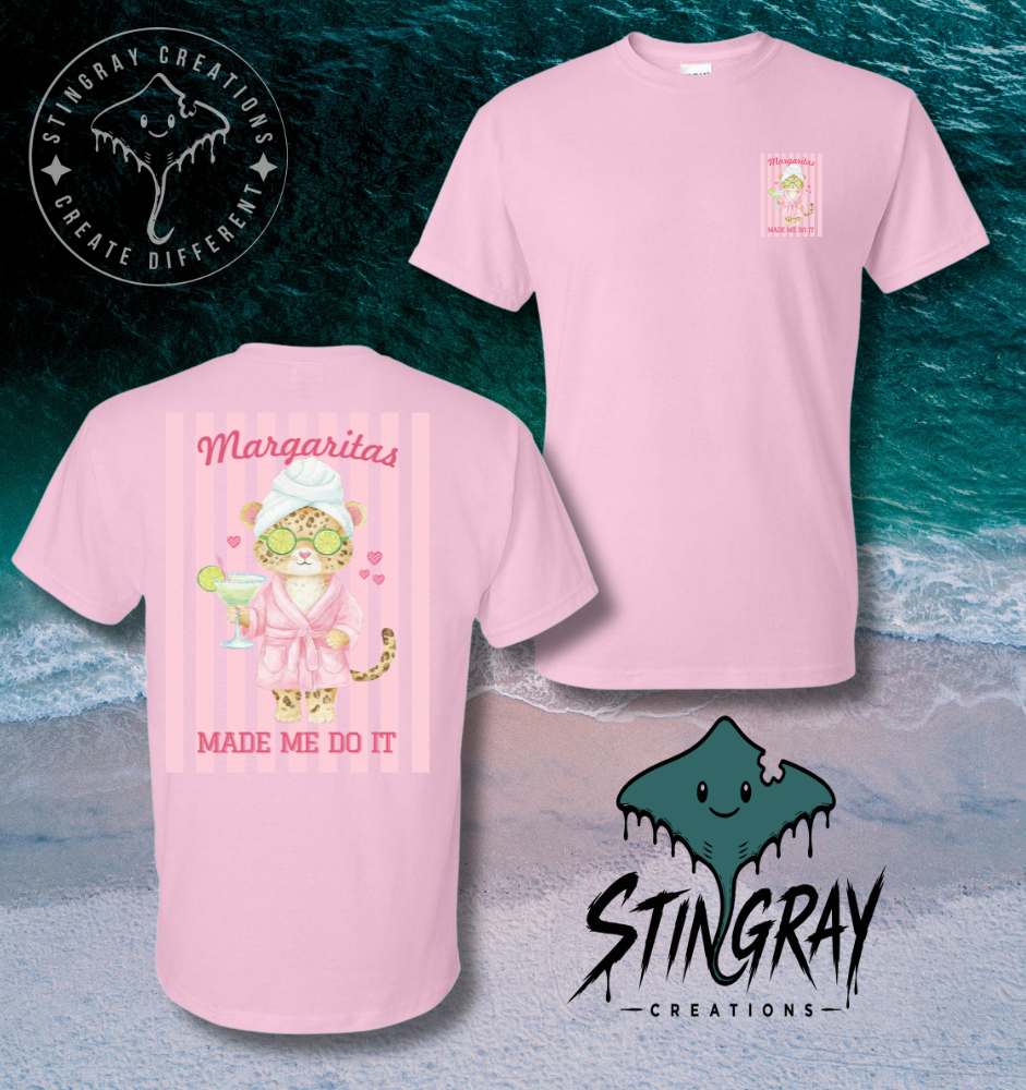 Funny Margarita Shirt | Cute Leopard Graphic Tee | Summer Vacation Beach Boutique Shirt