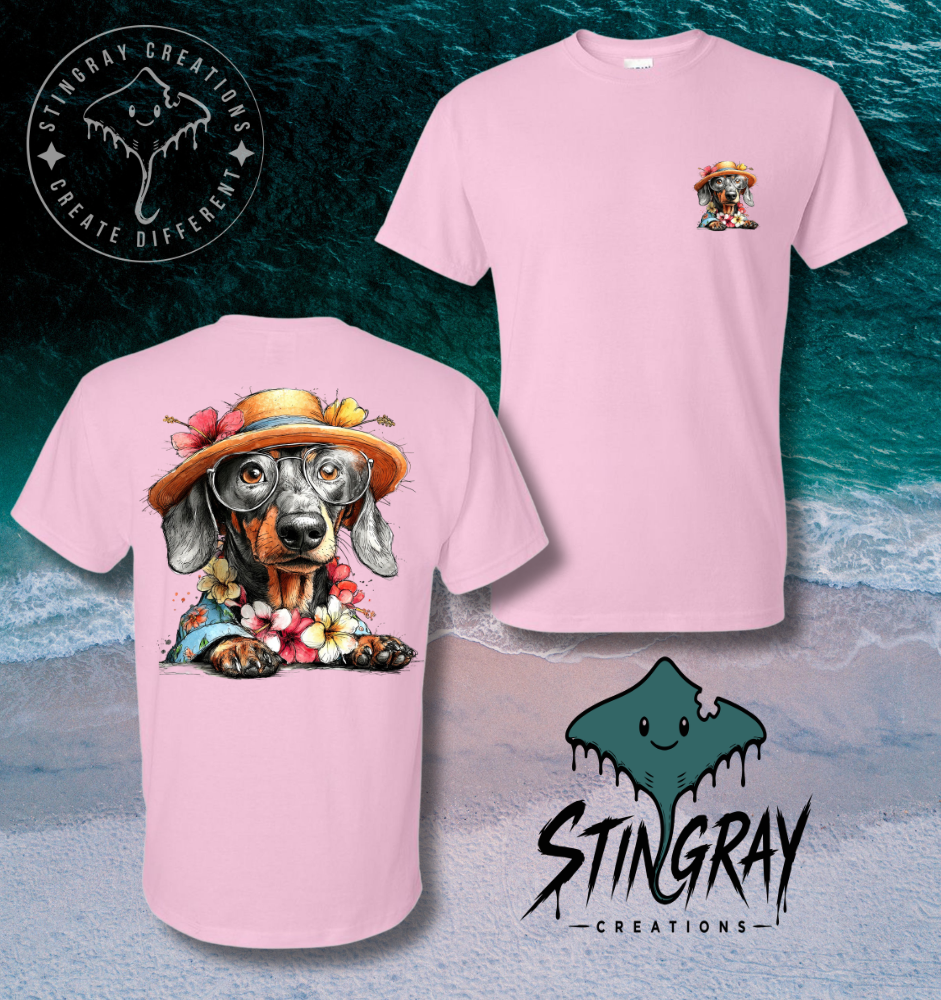 Dachshund Beach Shirt | Cute Wiener Dog Summer Tee | Coastal Dog Graphic T Shirt