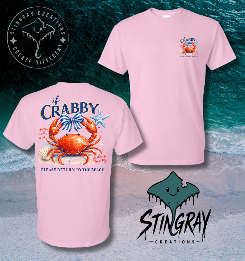 Funny Crab Beach Shirt | Coastal Graphic Tee | Cute Summer Beach Vacation T Shirt