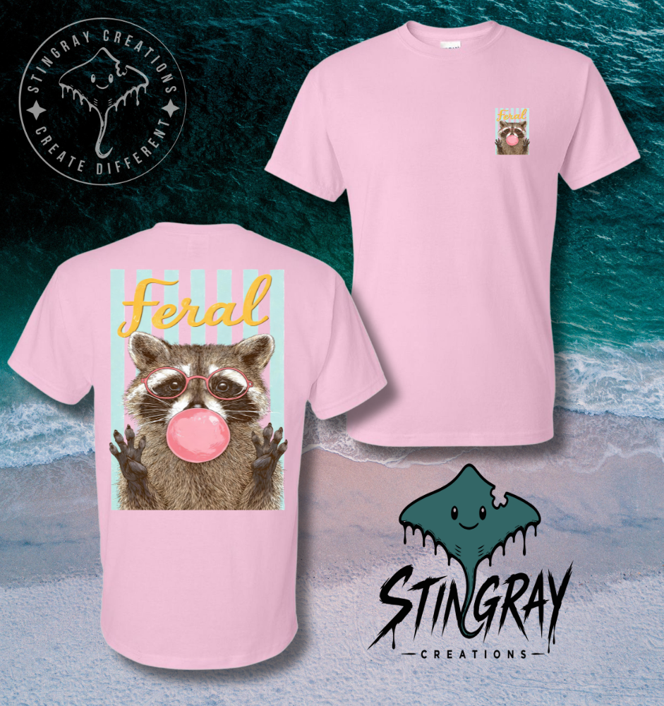 Funny Raccoon Shirt | Feral Graphic Tee | Cute Trash Panda Summer T Shirt