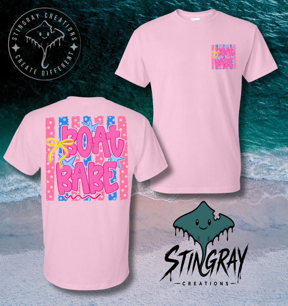 Boat Babe Shirt | Cute Boating Graphic Tee | Coastal Summer Beach Shirt