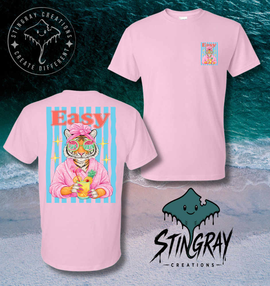 Spa Queen Tiger Shirt | Funny Retro Animal Graphic Tee | Cute Summer Shirt